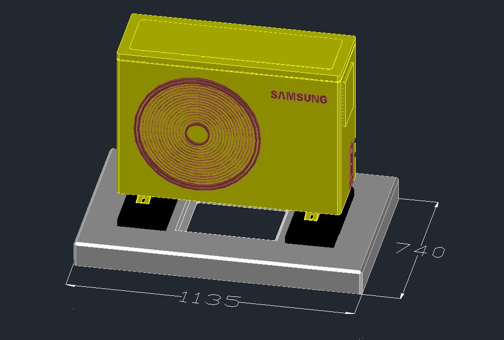 Samsung ECO Split mit Hydro Wandgerät und externem Brauchwasserspeicher WPLW-Split-9-WT-3 Fundament