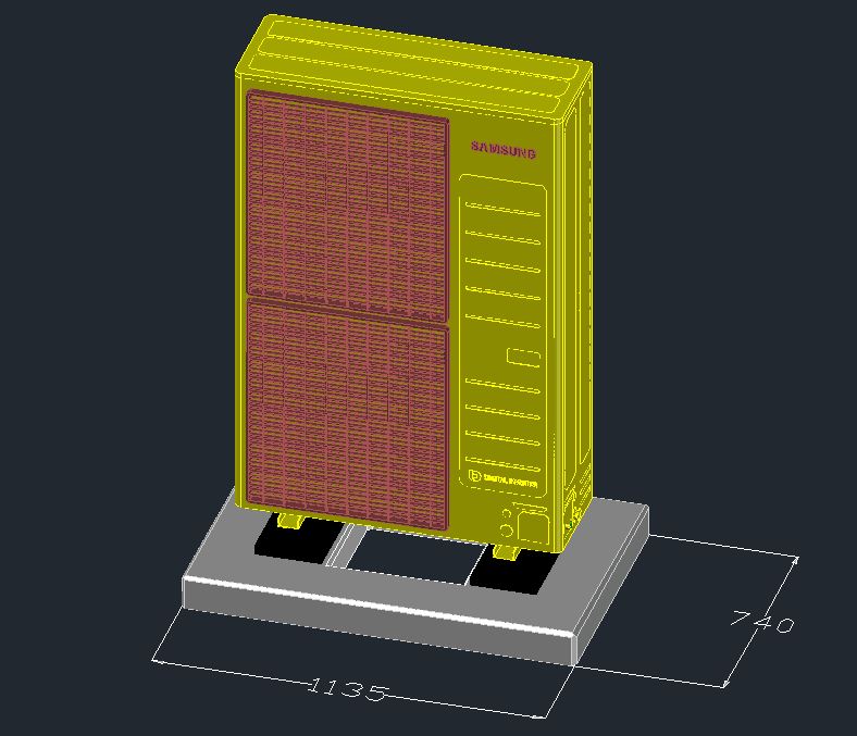 Samsung ECO Split mit Hydro Wandgerät und externem Brauchwasserspeicher WPLW-Split-16-WT-3 Fundament