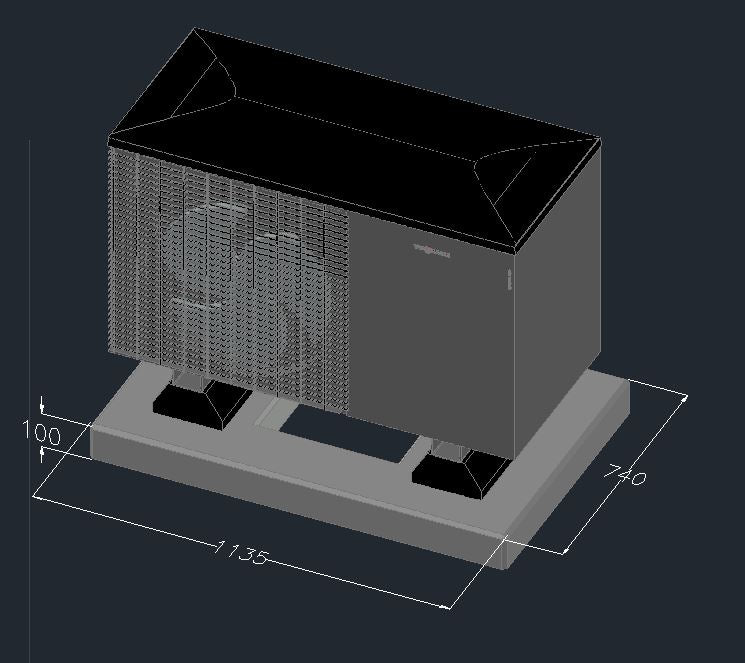 Viessmann Vitocal 222-A, Typ AWOT-M-E-AC 221.A04 Fundament