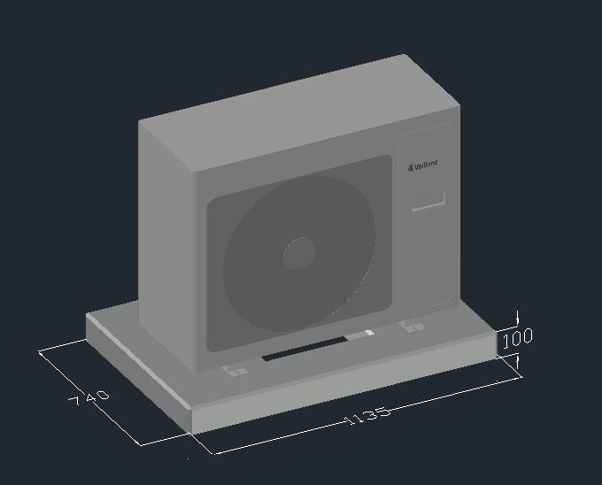 Vaillant aroTHERM pure VWL 85-7_2 AS -105-7-2 AS Fundament