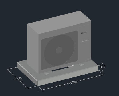 Vaillant aroTHERM pure VWL 85-7_2 AS -105-7-2 AS Fundament