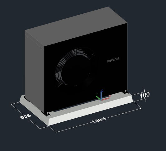 Buderus Logatherm WLW-10 MB AR Außeneinheit Monoblock Fundament