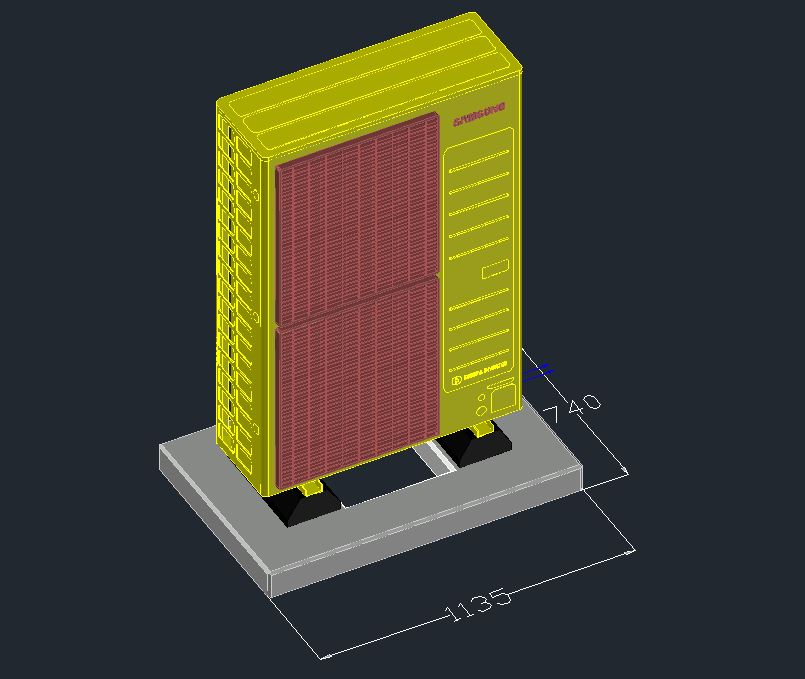 Samsung ECO TDM Split mit Hydro Wandgerät und externem Brauchwasserspeicher WPLW-TDM Split-12-WT-3 Fundament